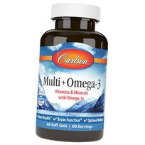 Multivitaminai su Omega, Multi + Omega-3, Carlson Labs 60gelcaps (36353102) 60softgels