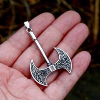 Vintažinis Vyriškas Nerūdijančio Plieno Kirvio Pakabukas Karoliai Gotikiniai Punk Nordic Viking Celtic Mazgas Karoliai Retro Totemas Amuletas Papuošalai Dovanos brown