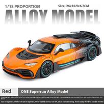 1:18 mastelio Benz AMG ONE super sportinis automobilis, lydinio liejimo modelis, su garsu ir šviesa, klasikiniai hobio kolekcionuojami daiktai, gimtadienio dovanos oranžinė