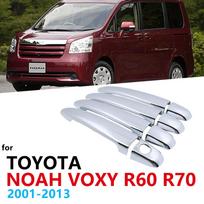 Chrome Handles Cover Trim Set for Toyota Noah Voxy NAV1 R60 60 R70 70 MK1 MK2 2001~2013  Accessories Stickers Car Styling 2002 No Button 4 Door