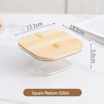 Glass Food Storage Containers with Bamboo Lids 520ml