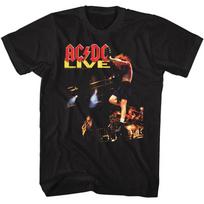 AC/DC Live pakartotinis spausdinimas  Senovinio stiliaus roko koncerto grupės grafinis marškinėlis Unisex T-shirt M brown
