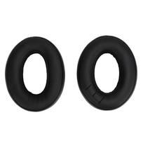 2 vnt. odinės pakaitinės ausų pagalvėlės, juodi ausų gaubteliai, skirti Parrot ZIK 1.0, atsarginės dalys juoda