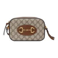 Gucci Arkliuko Sagtis GG Supreme Kameros Rankinė Smėlio Rudo Odos ir Drobės Apdaila Auksinė Furnitūra Per Petį Nešiojama Rankinė Moterims Kasdieniam Važiavimui 760196-92TCG-8563 Shopping Bag Set(Basic Set+Shopping Bag)
