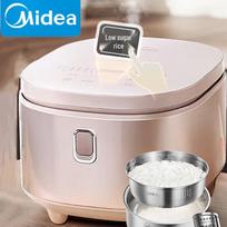 Midea Smart Low Sugar Rice Cooker with 316L Stainless Steel Pot, 4L CN plug (adapter included) white