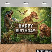 2D Rainforest Prehistoric Dino Kids Birthday Cake Smash Photography Backdrop 47.2x31.5inch/120*80cm