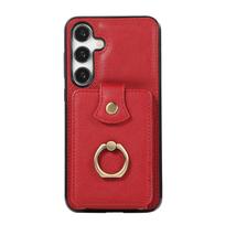 Piniginės dėklas, skirtas Samsung Galaxy A17, su kortelių laikikliu, 360° besisukančiu piršto žiedo laikikliu-stovu, RFID blokavimo smūgiams atspariu dangteliu Galaxy A17 raudona