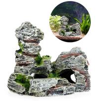 Resin Material Beautiful Mountain View Aquarium Rock Cave Tree Bridge Fish Tank Ornament Decoration Landscap Decorative (WHITE,L) balta