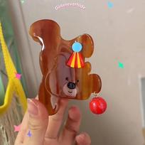 Circus Bear Bear Hair Clip Acetic Acid Shark Clip Cute Acetate Hair Claw  Daily