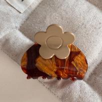 Small French Shark Clip Acetate Geometry Hair Crab Clip Acetic Acid Flower Hair Claw  Headwear Style3