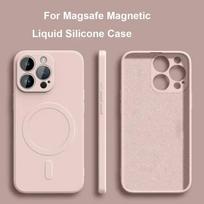 Liquid Silicone Case For For Iphone 17 16 15 11 13 12 14 Pro Max Plus Mini Air For  Magnetic Wireless Charge Soft Cover funda For iphone11Pro