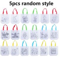 5/10pcs DIY Double Sided Graffiti Bag with Coloring Pen Color Filling Non-Woven Bags Arts Crafts Drawing Gift Bag JXB Other