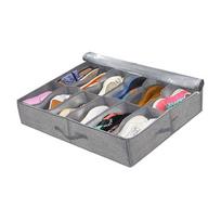 Under Bed Shoe Storage Bag (Fits 12 Pairs) - Collapsible Organizer Box with Reinforced Handles for Closet, Dorm Room & Travel