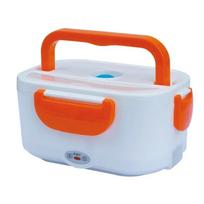 12V 24V 110V 220V Stainless Steel Electric Lunch Box Food Warmer Container 2 in 1 Home Car Dual Use Food Heating Lunchbox Set oranžinė