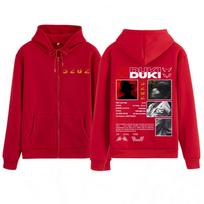 Rapper Duki 5202 MIXTAPE Album Zipper Hoodies Men's Women Y2k Clothing Loose Zip Up Sweatshirts Oversized Vintage Jackets Coats XL raudona
