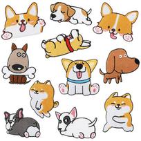 Shiba Inu Embroidery Cloth Sticker Puppy Embroidery Sticker Pet Dog Patch Sticker Computer Embroidery Zhang Zai Cartoon Embroidery set of 11~*photo with size
