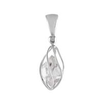 and shining Herkimer crystal pendant in a spiral basket Unpolished and unfinished Sterling Silver [Starborn] Beautiful, clear, / / (Silver 925) sidabras