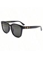 Gucci GG0637SK-001 kvadratiniai akiniai nuo saulės vyrams ir moterims, juodi, auksinis GG logotipas juoda