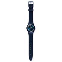 Swatch Original Series Kvarcinis Mechanizmas Minimalistinis Laikrodis 34Mm Mėlynas Ciferblatas Plastikinis Korpusas Silikoninis Dirželis Unisex Laikrodžiai SO28N702 Blue black
