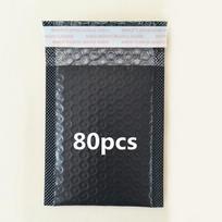 80pcs Black Bubble Mailers 4.33x6.69/7.47in - Durable PE Material, Waterproof & Shockproof, Ideal for Small Gifts & Jewelry Packaging