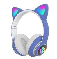 Belaidės „Bluetooth“ ausinės – „Cat Ear LED“ žaidimų ausinės, mėlynos spalvos