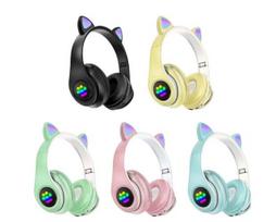 Buetooth ausinės Cat ears LED, žalios