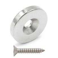 Magnes Neodymowy Z Otworem Pod Wkręt 16X3Mm Okrągły, Walcowy, Hunter
