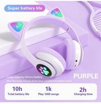 Buetooth ausinės Cat ears LED, violetinės