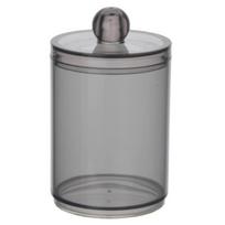 Two-Color Cotton Swab and Pad Dustproof Storage Box - Modern Minimalist Style skaidri juoda spalva