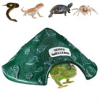 Herpeton Shelter Cave Rosin Shelter For Toads Toads Lizards Shellback Habitat Outdoor Garden Deck HX6C žalia