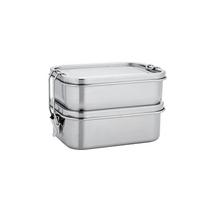 Leak-Proof 304 Stainless Steel Layered Bento Lunch Box with Lid - Portable for Outdoor Camping