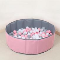 Foldable Indoor Baby Playpen & Sensory Ball Pit 100 Ocean Balls rožinė