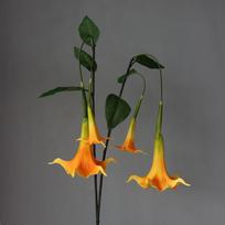 Dirbtinis augalas PU Didelė dirbtinė daturos gėlė Realus prisilietimas Elastingas kietis Prabangi 83cm Svetainė oranžinė
