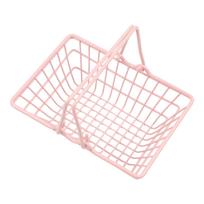 Pink Girl Mini Storage Basket Desktop Finishing Cosmetics Jewelry Storage Bowknot Mini Iron Desktop Cosmetic Makeup Storage Bask Small