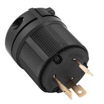 Kištukinis adapteris L5-30P Užsukamas elektros kištukas AC 125V 30A 3 polių kištukinis jungiklis Juodas 3 laidų užsukamas kištukas generatoriaus naudojimui