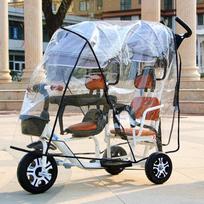 Double Stroller & Tricycle Rain and Wind Cover for Autumn/Winter