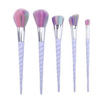 5pcs Fashion Unicorns Spiral Makeup Brush Set Beauty Tools gray