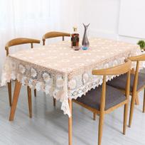 Nauja Stiklo Verpalų Nėrinių Stalo Danga Vestuvių Dekoracija Pusiau Permatoma Stalo Danga Siuvinėta Staltiesė Arbatos Stalo Danga Namų Stalo Dekoracija 60x60 CM vyno raudonos spalvos