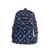 School Bag Women's Denim Backpack Middle School Student Travel Backpack karališkos mėlynos spalvos