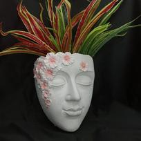 Outdoor Patio Garden Succulent Landscape Wall Mounted Human Face Planter Decoration balta