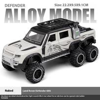 1/24 mastelio didelis Land Rover Defender 6x6 Super visureigis lydinio lieto modelis automobilis su garsu ir šviesa vaikiškas žaislas gimtadienio dovana vaikams žalia
