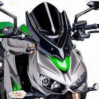 Motociklų aksesuarai Kawasaki Z1000 dvigubas burbulas deflektorius 2014-2019 priekinis stiklas/vėjas (Juoda) juoda