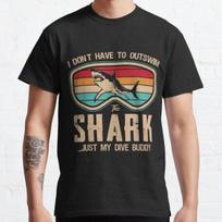 Men Shark Diver Scuba Diving Dive T Shirt Sea Equipment Pure Cotton Clothing  Short Sleeve O Neck Tee Shirt Plus Size TShirt S
