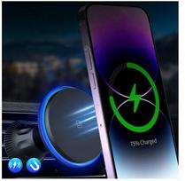Telefono laikiklis 15 W 2 in 1Automobilinis magnetinis belaidis telefono įkroviklis Magnetinis telefono laikiklis