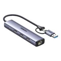 UGREEN USB-C Multi-Port Hub with Gigabit Ethernet sidabrinė spalva
