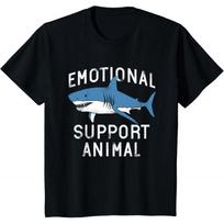Emotional Support Animal Funny Scary Shark Pun Humor Gift t shirt Vintage Graphic Tee 100 cotton printed clothes All size Tops S