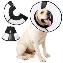 Breathable Dog Elizabethan Collar Adjustable Stop Scratching Dog Anti Lick Cover Prevent Biting Licking Protection (Black,S) juoda