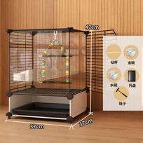 Large Luxury Villa Bird Cage for Parakeets Cockatiels Finches White Eyes and Mynahs (as the picture, Transparent on both)