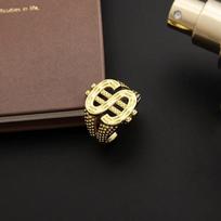 Popular Exaggerated Hip-hop Dollar Sign Ring Opening Design Adjustable Punk Ring one size(6-13)