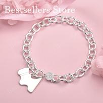 925 sterling silver 8-inch cute little dog bracelet, fashionable women's wedding accessories, party jewelry 20cm sidabras